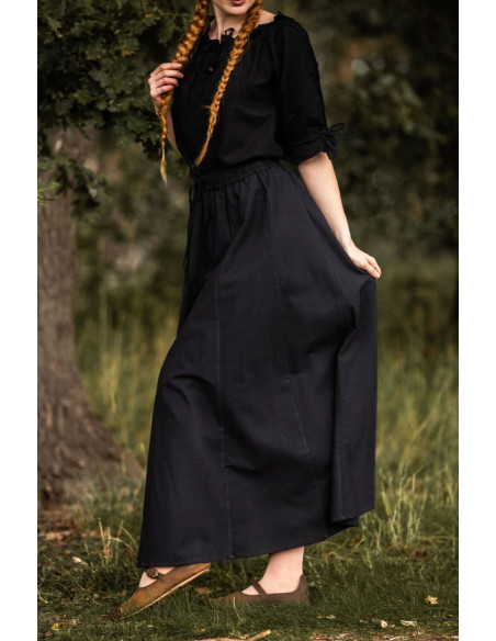 Jupe médiévale modèle Diana, noire
