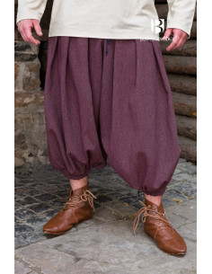 Pantalon large Rus Borys, marron-gris