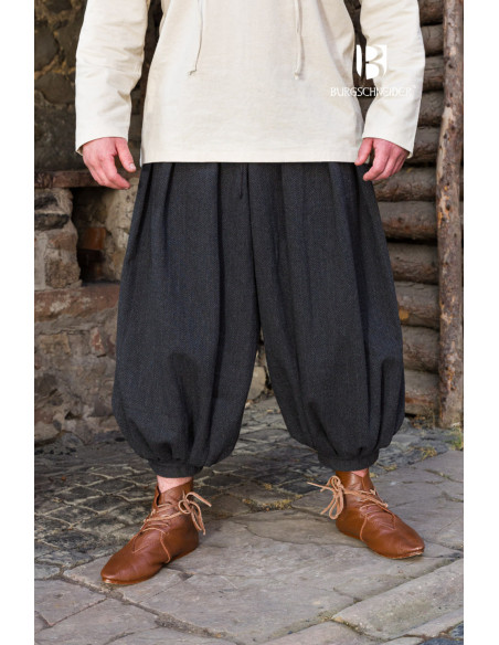 Pantalon large Rus Borys, noir-gris