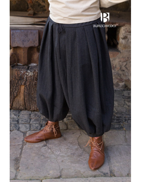 Pantalon large Rus Borys, noir-gris