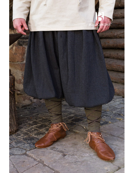 Pantalon large Rus Borys, noir-gris