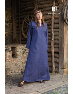 Robe médiévale longue modèle Rus Marzena, Bleu foncé