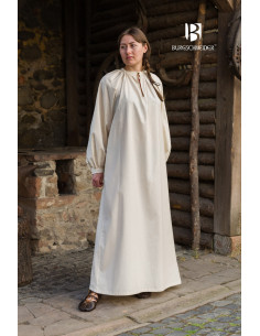 Robe médiévale modèle Rus Lilia, Blanc Naturel