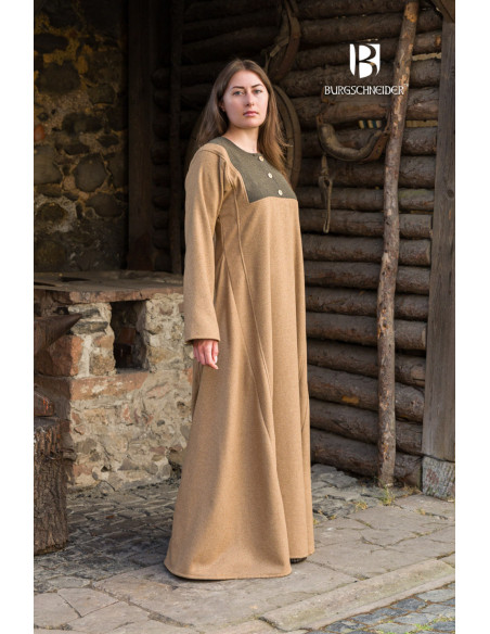 Robe médiévale modèle Rus Jadwiga, Camel