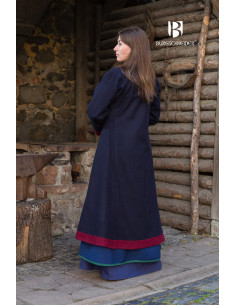 Manteau médiéval modèle Rus Kseniya, bleu-rouge 2