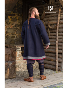 Manteau médiéval modèle Rus Kosma, Gris Foncé-Rouge 2