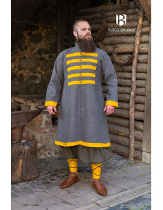 Manteau médiéval modèle Rus Bartosz, Gris Foncé-Jaune