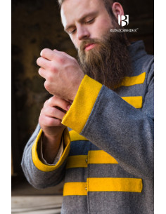 Manteau médiéval modèle Rus Bartosz, Gris Foncé-Jaune 2