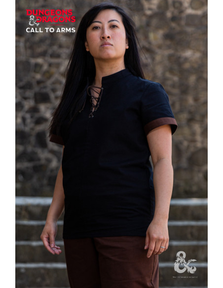 Chemise médiévale Rogue, noir-marron