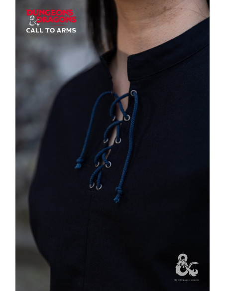 Chemise médiévale Rogue, noir-bleu