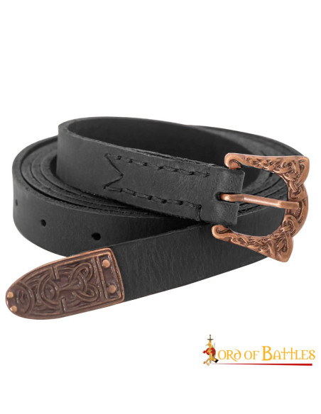 Ceinture étroite Viking noire avec...