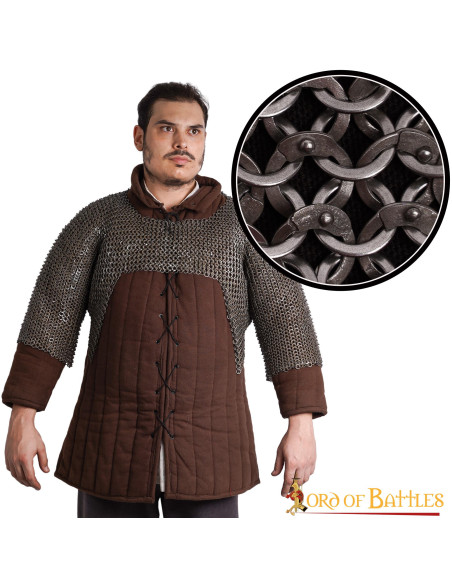 Cotte de maille courte, anneau plat...