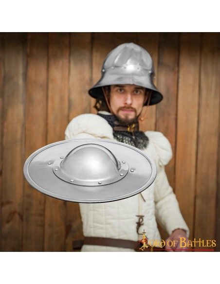 Bouclier fonctionnel rond en acier,...