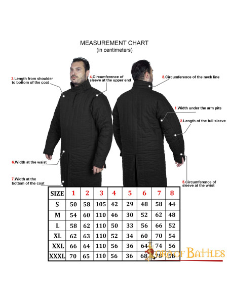 Gambison médiéval rembourré type 8 à...