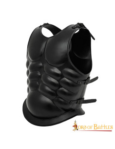 Cuirasse romaine en acier noirci à sangles