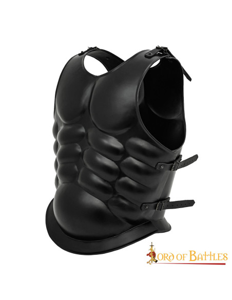 Cuirasse romaine en acier noirci à...