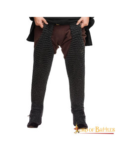 Pantalon en cotte de mailles en acier noirci (XL/XXL)