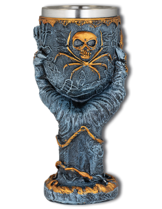 Modèle à main de tasse fantaisie en résine, gris - doré