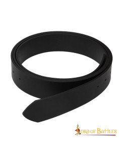 Ceinture médiévale en cuir lisse sans boucle, noir