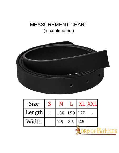 Ceinture médiévale en cuir noir sans...