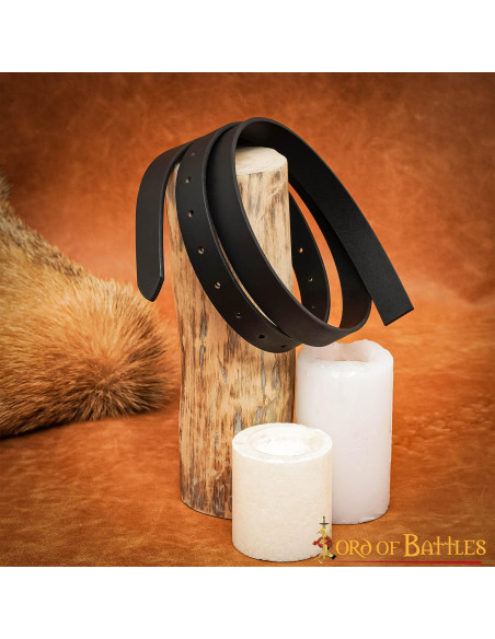 Ceinture médiévale en cuir noir sans...