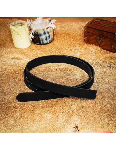 Ceinture médiévale en cuir noir sans...