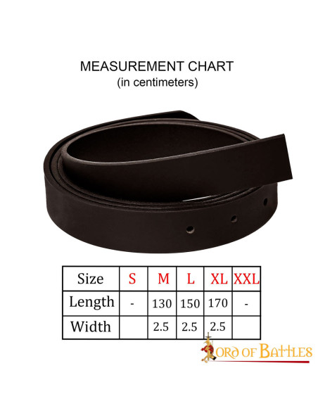 Ceinture médiévale en cuir marron...