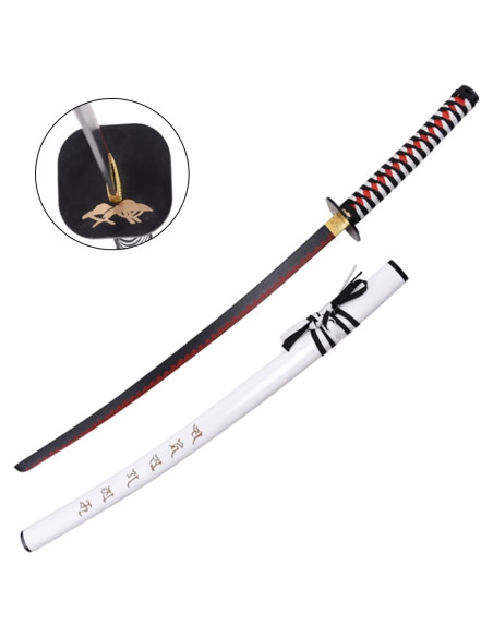 Katana décoratif avec fourreau blanc