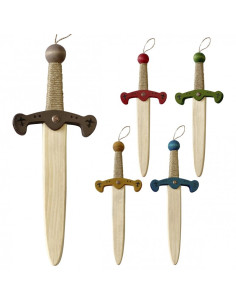 Dague en bois couleurs assorties pour enfants (35 cm.)