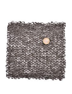 Cotte de mailles rivetée, finition naturelle (20x20 cm.)