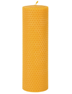 Bougie pilier en cire d'abeille, 40 heures. (20x5,8cm.) 2
