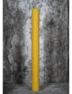 Bougie pilier en cire d'abeille, 4 heures. (20x2cm.)