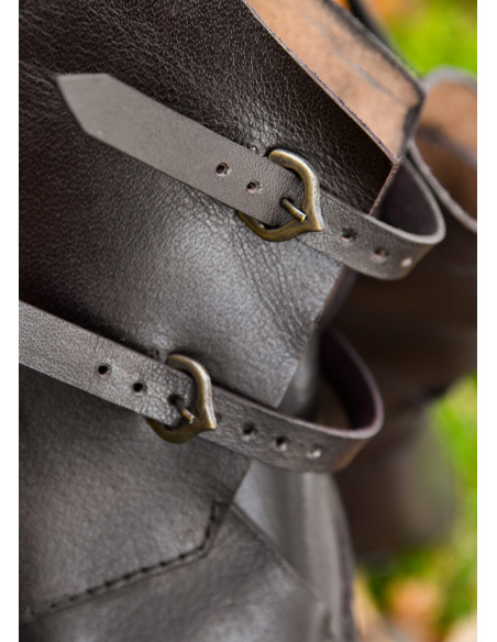 Bottines médiévales, 2 boucles, marron