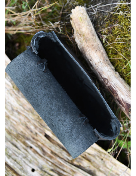 Sac ceinture médiéval, cuir noir...