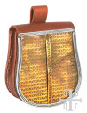 Sac médiéval en cuir marron avec façade en laiton (19,5x14 cm.)