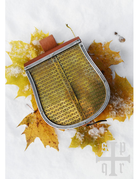 Sac médiéval en cuir marron avec...