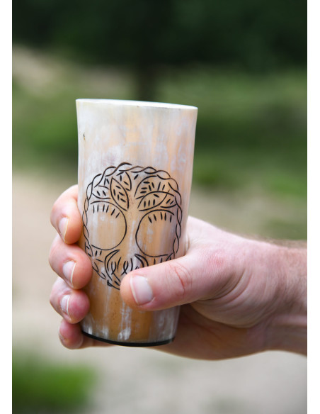 Tasse en corne Viking Yggdrasil...