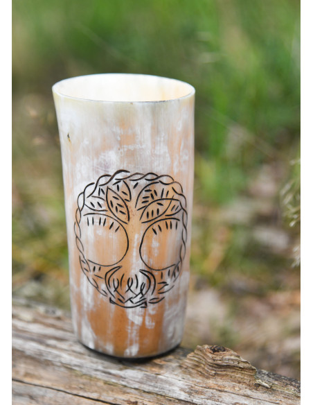 Tasse en corne Viking Yggdrasil...