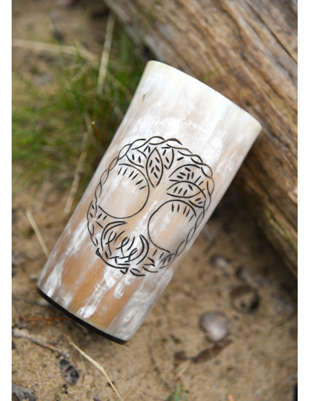 Tasse en corne Viking Yggdrasil...