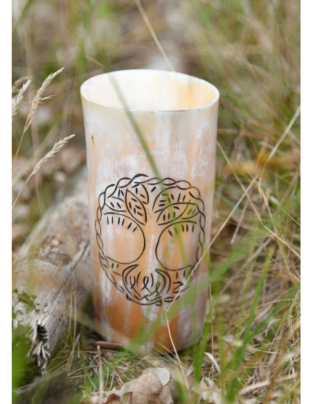 Tasse en corne Viking Yggdrasil...