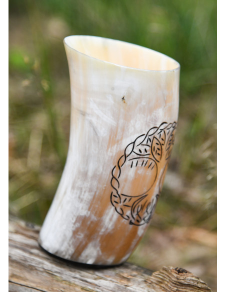 Tasse en corne Viking Yggdrasil...