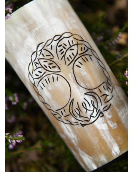 Tasse en corne Viking Yggdrasil...