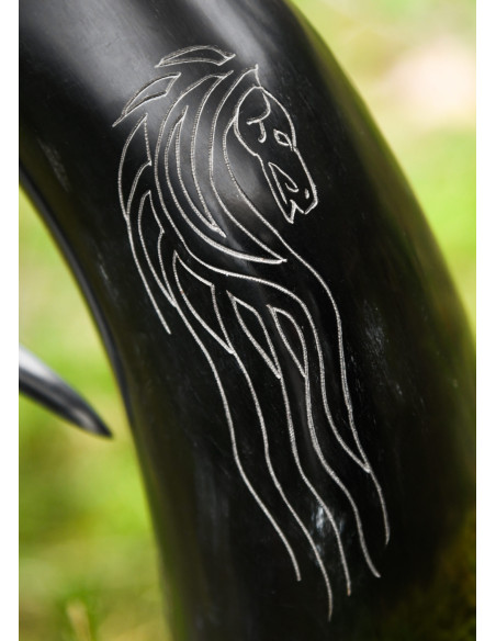 Chope à bière Viking chevaux en corne...