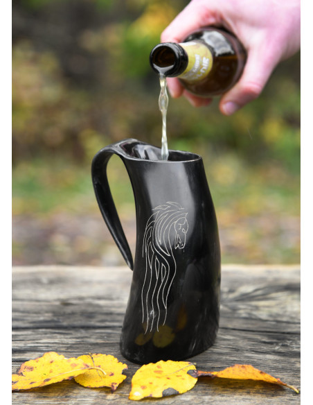 Chope à bière Viking chevaux en corne...