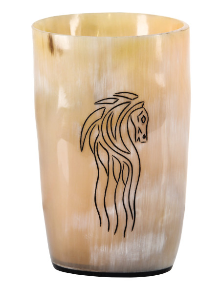 Verre cheval viking en corne de...