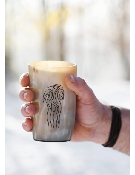 Verre cheval viking en corne de...