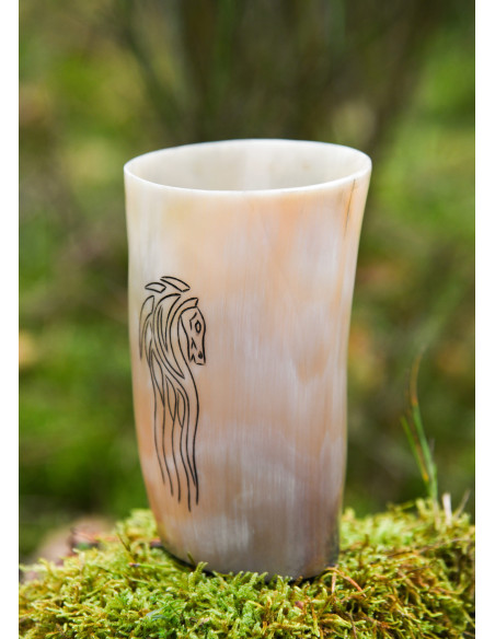 Verre cheval viking en corne de...