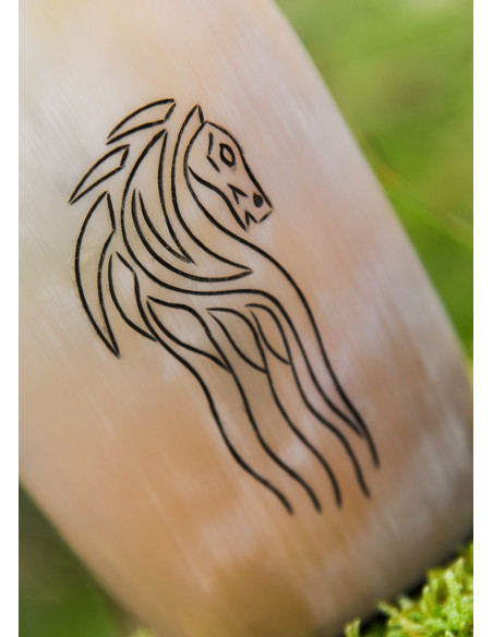 Verre cheval viking en corne de...