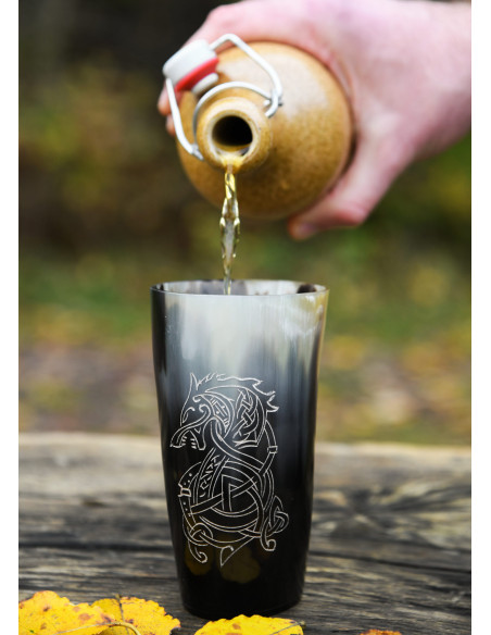 Verre viking loup Fenrir dans une...