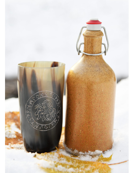 Verre viking cheval Sleipnir en corne...